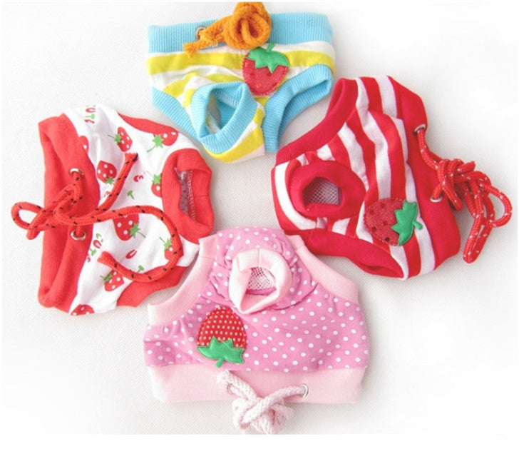 HKM-6246589 Reusable Cotton Dog Diaper Pants for Female Pets - Sizes S-XL