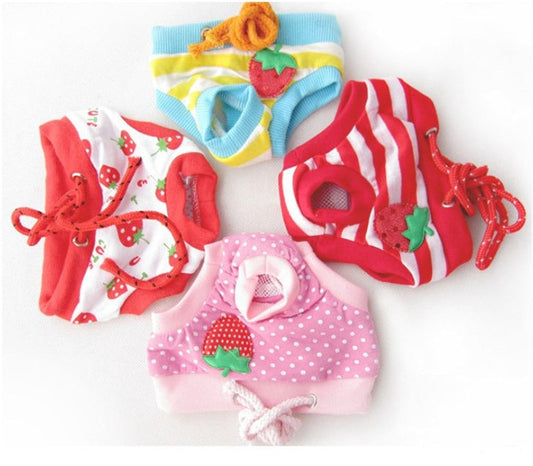 HKM-6246589 Reusable Cotton Dog Diaper Pants for Female Pets - Sizes S-XL