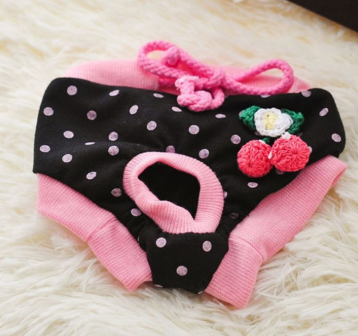 HKM-6246589 Reusable Cotton Dog Diaper Pants for Female Pets - Sizes S-XL