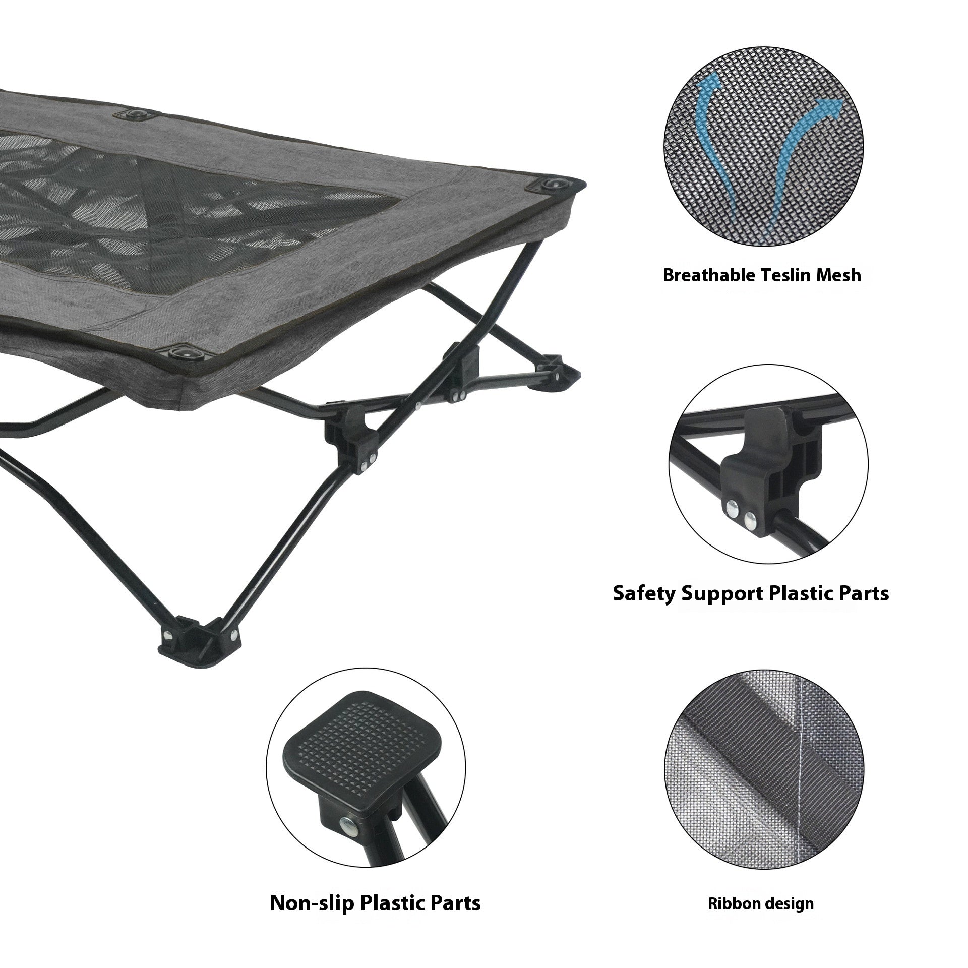 HKM-6246845 Double Layer Fabric Large Foldable Pet Bed - Soft, Cozy Design for Medium to Large Dogs