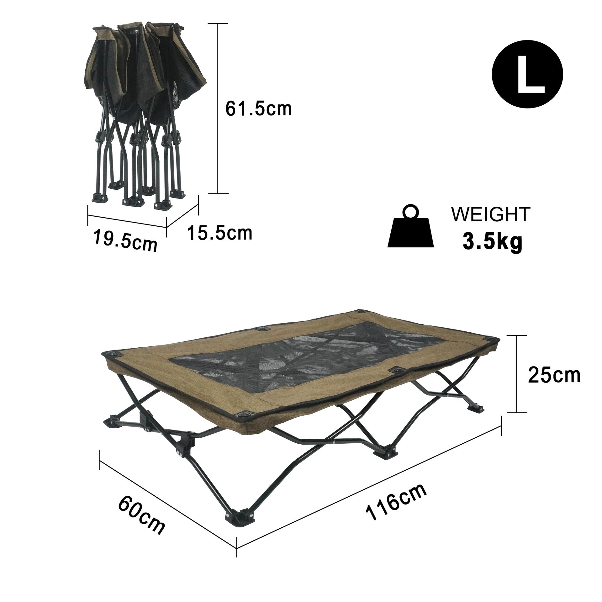 HKM-6246845 Double Layer Fabric Large Foldable Pet Bed - Soft, Cozy Design for Medium to Large Dogs