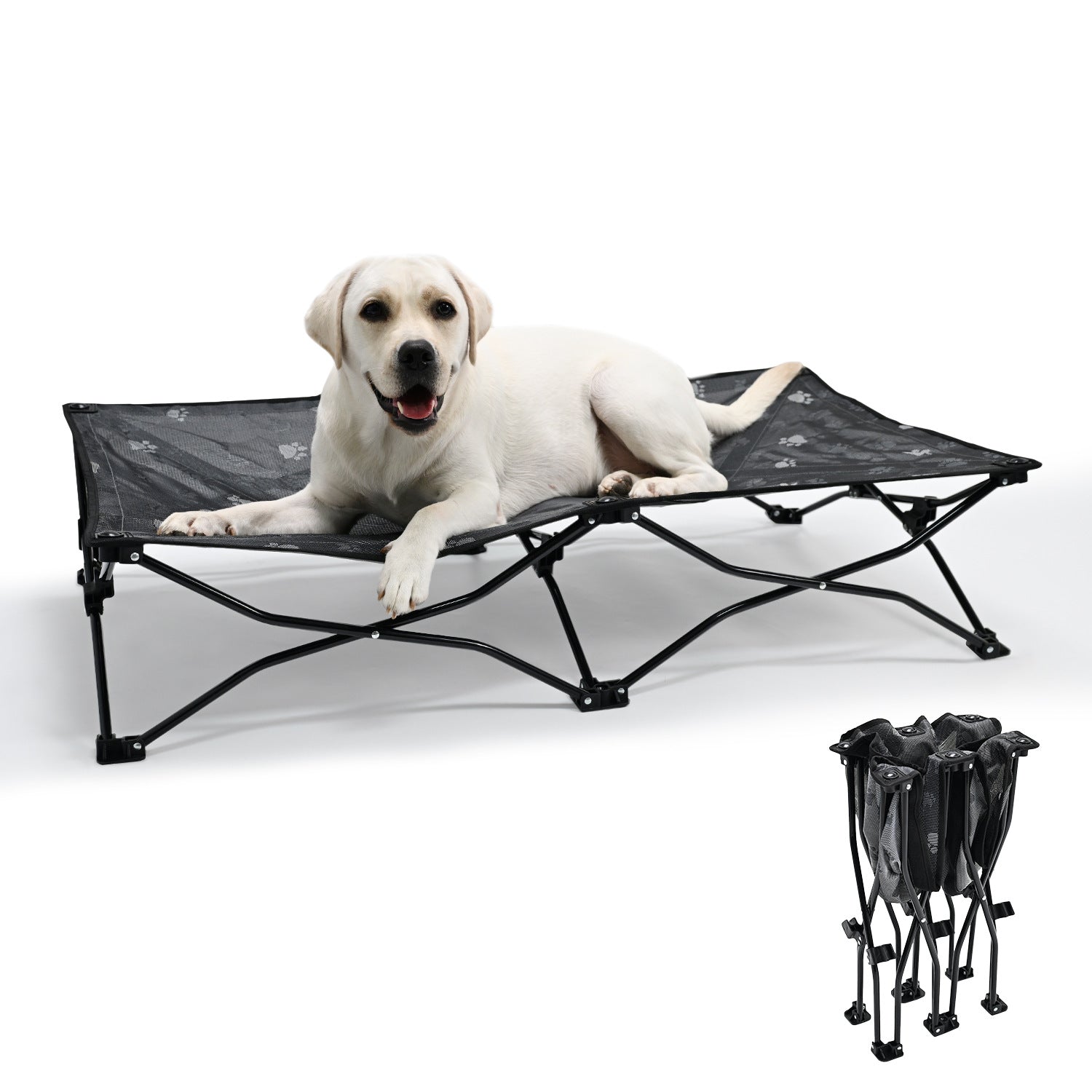 HKM-6246845 Double Layer Fabric Large Foldable Pet Bed - Soft, Cozy Design for Medium to Large Dogs