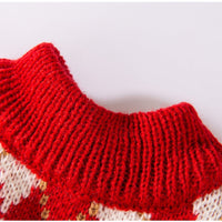 HKM-6246973 Diamond-Patterned Cherry Embroidered Sweater for Small and Medium Dogs and Cats