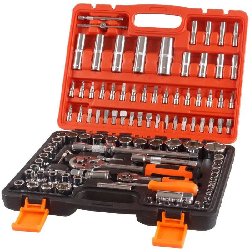 HKM-624723 108-Piece Auto Repair Tool Set with Socket Wrenches and Accessories