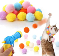 HKM-624723 Interactive Cat Toy Launcher with 20 Plush Balls for Engaging Indoor Play
