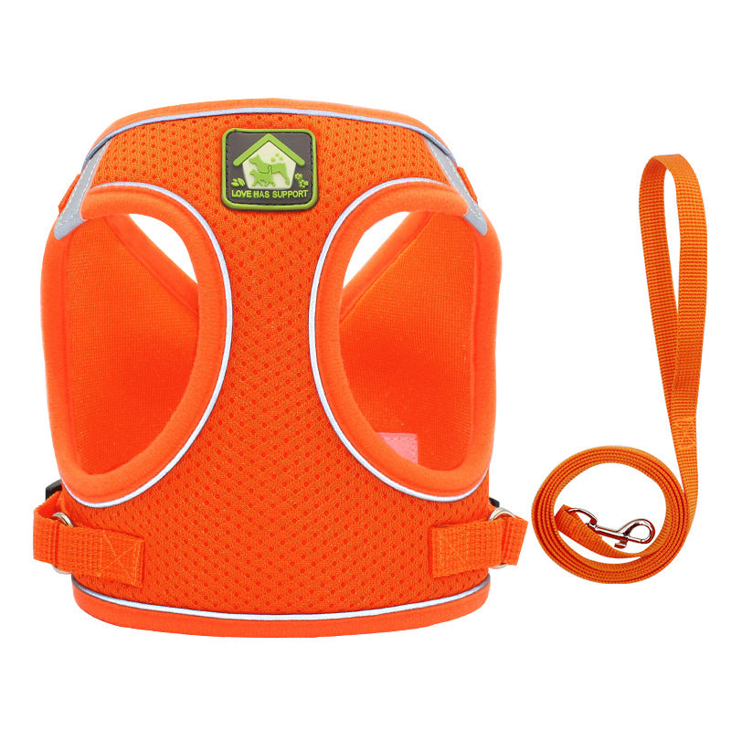 HKM-6247997 Adjustable Cat and Small Dog Vest Style Traction Rope - Outdoor Use, Durable Cloth Material