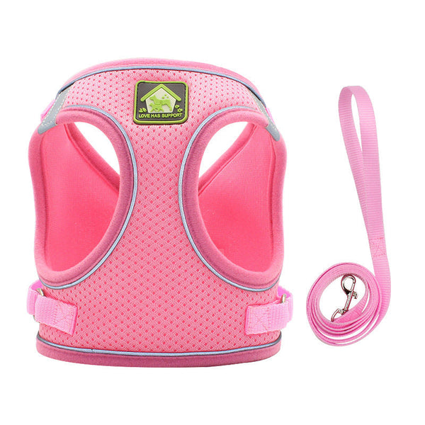 HKM-6247997 Adjustable Cat and Small Dog Vest Style Traction Rope - Outdoor Use, Durable Cloth Material