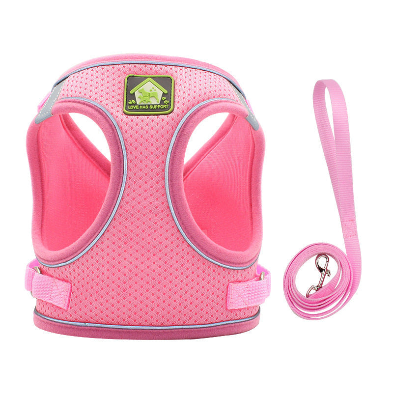HKM-6247997 Adjustable Cat and Small Dog Vest Style Traction Rope - Outdoor Use, Durable Cloth Material