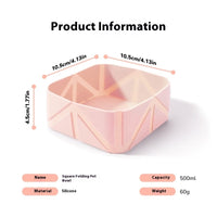 HKM-6248381 Folding Pet Outing Bowl for Dogs and Cats - Silicone, 500ml in Various Colors