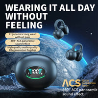 HKM-624851 Wireless Clip-On Sports Earphones with LED Battery Indicator for Comfortable Long-Term Use