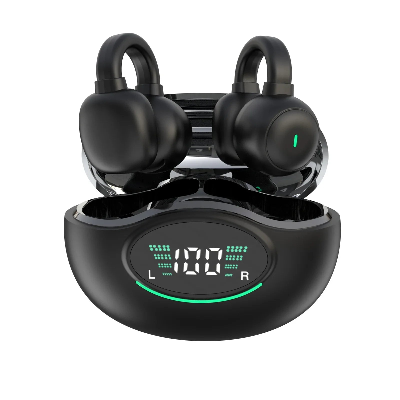 HKM-624851 Wireless Clip-On Sports Earphones with LED Battery Indicator for Comfortable Long-Term Use