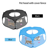 HKM-6249021 Portable Foldable Pet Fence for Indoor and Outdoor Use - Black and Sky Blue
