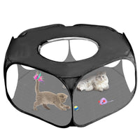 HKM-6249021 Portable Foldable Pet Fence for Indoor and Outdoor Use - Black and Sky Blue