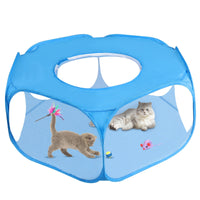 HKM-6249021 Portable Foldable Pet Fence for Indoor and Outdoor Use - Black and Sky Blue