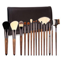 HKM-624915 Nylon Hair Makeup Brush Set with Wooden Handle - 16cm Length