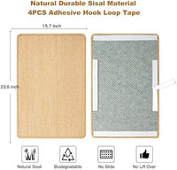 HKM-6249661 Sisal Cat Scratch Pad with Adhesive Hook Tape - Durable Scratching Surface for Indoor Cats