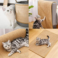HKM-6249661 Sisal Cat Scratch Pad with Adhesive Hook Tape - Durable Scratching Surface for Indoor Cats