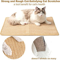 HKM-6249661 Sisal Cat Scratch Pad with Adhesive Hook Tape - Durable Scratching Surface for Indoor Cats