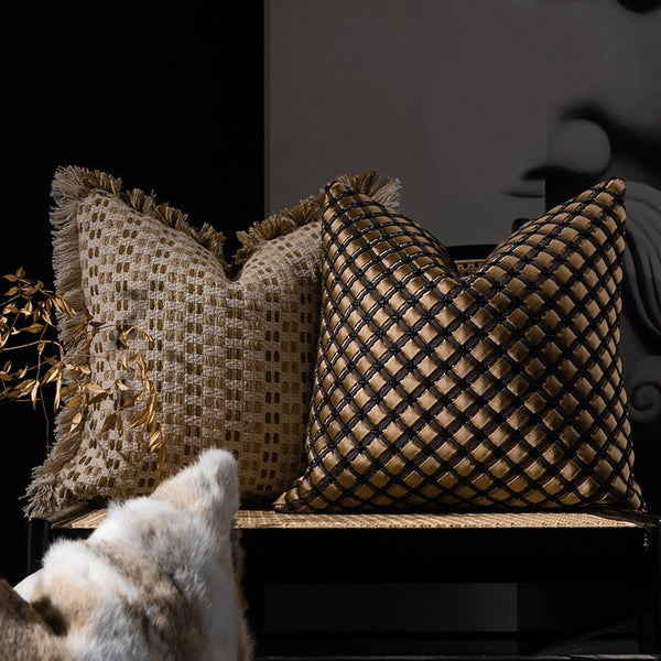 HKM-624979 Vintage Square Woven Throw Pillow with Cushion Cover, 45x45 cm for Living Room Use