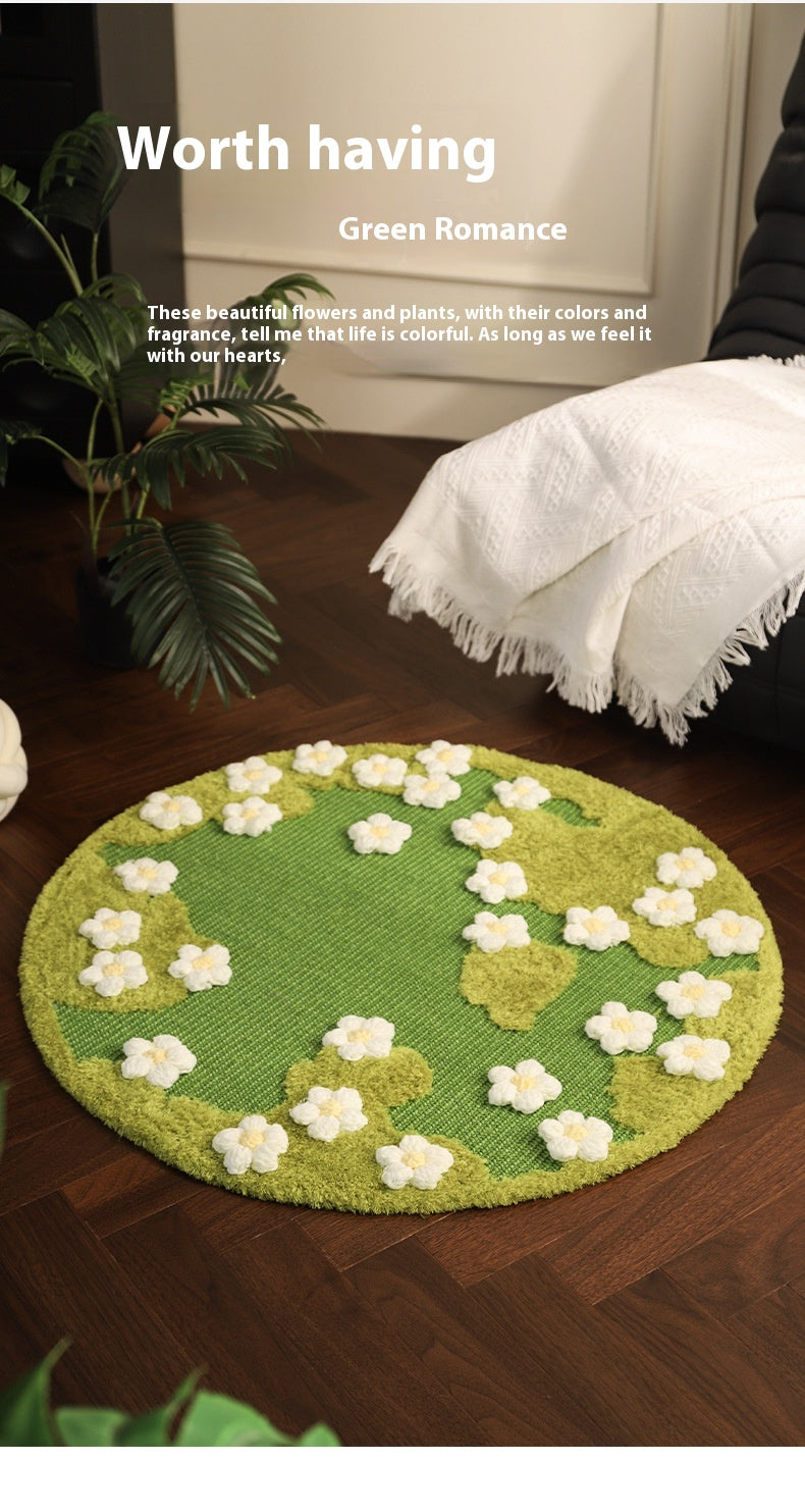 HKM-6250045 Sisal Cat Scratching Pad with Floral Design, 80CM Diameter, Durable & Non-Chip Protection