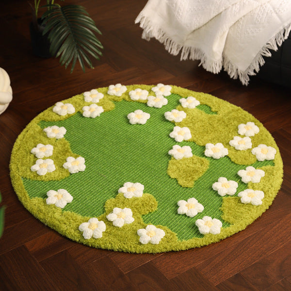 HKM-6250045 Sisal Cat Scratching Pad with Floral Design, 80CM Diameter, Durable & Non-Chip Protection