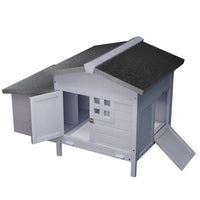 HKM-6250173 Outdoor Wooden Chicken Coop with Asphalt Roof, Predator-Proof Design, Nesting Box, and Easy Access Doors