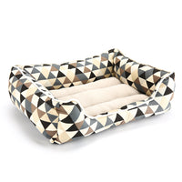 HKM-6252221 Dachshund Print Square Pet Nest with Soft Cotton Cushion for Dogs