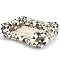 HKM-6252221 Dachshund Print Square Pet Nest with Soft Cotton Cushion for Dogs