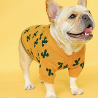 HKM-6252349 Cozy Christmas Dog Sweater in Santa Claus Red and Pearl Milk Tea Colors