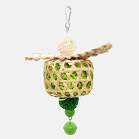 HKM-625299 Parrot Bird Toy Bamboo Cage Scraps Of Paper Bite Pendant Corn Husk Woven