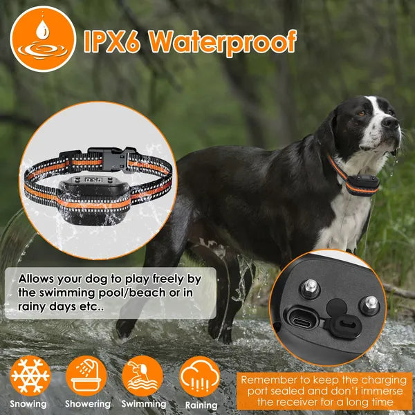 HKM-6253629 Wireless GPS Dog Fence Tracker with IPX6 Waterproof Dog Collar, 32-2887FT Radius