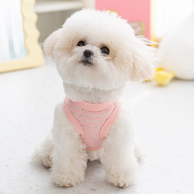 HKM-6253757 Non-Stuffy Two-Leg Pet Coat in Oli Pink and Leo Black for Small to Medium Dogs