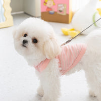 HKM-6253757 Non-Stuffy Two-Leg Pet Coat in Oli Pink and Leo Black for Small to Medium Dogs
