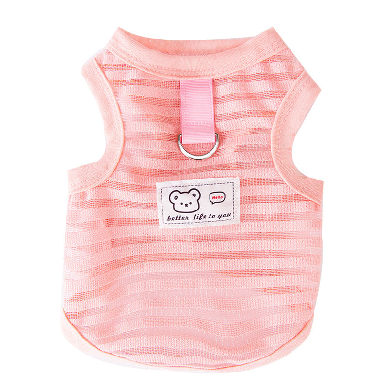 HKM-6253757 Non-Stuffy Two-Leg Pet Coat in Oli Pink and Leo Black for Small to Medium Dogs