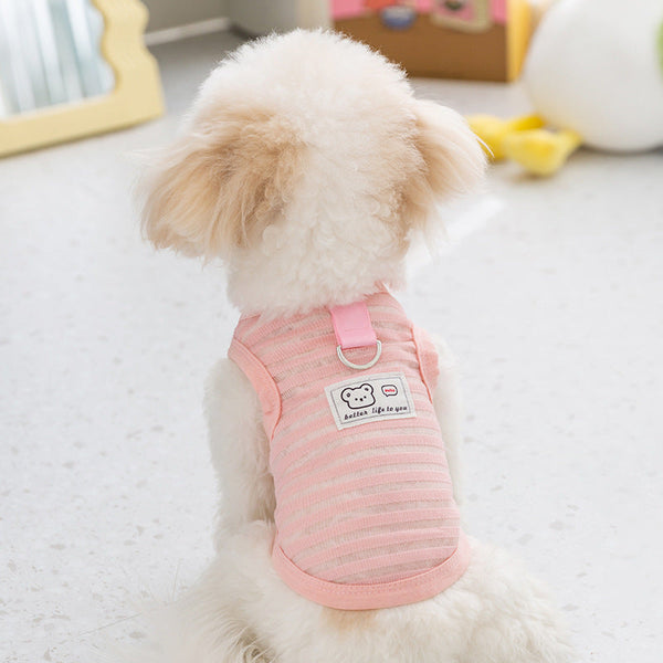 HKM-6253757 Non-Stuffy Two-Leg Pet Coat in Oli Pink and Leo Black for Small to Medium Dogs