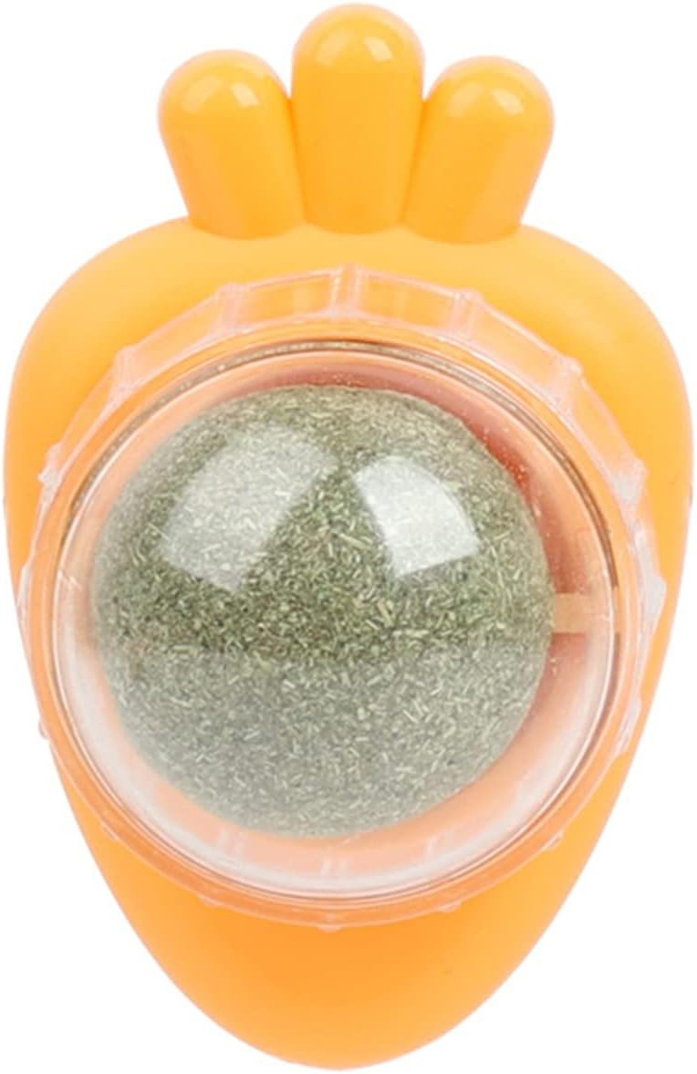 HKM-6255421 Carrot Shape Catnip Balls for Teeth Cleaning - Self-Adhesive Catnip Toys for Indoor Cats