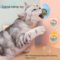 HKM-6255421 Carrot Shape Catnip Balls for Teeth Cleaning - Self-Adhesive Catnip Toys for Indoor Cats