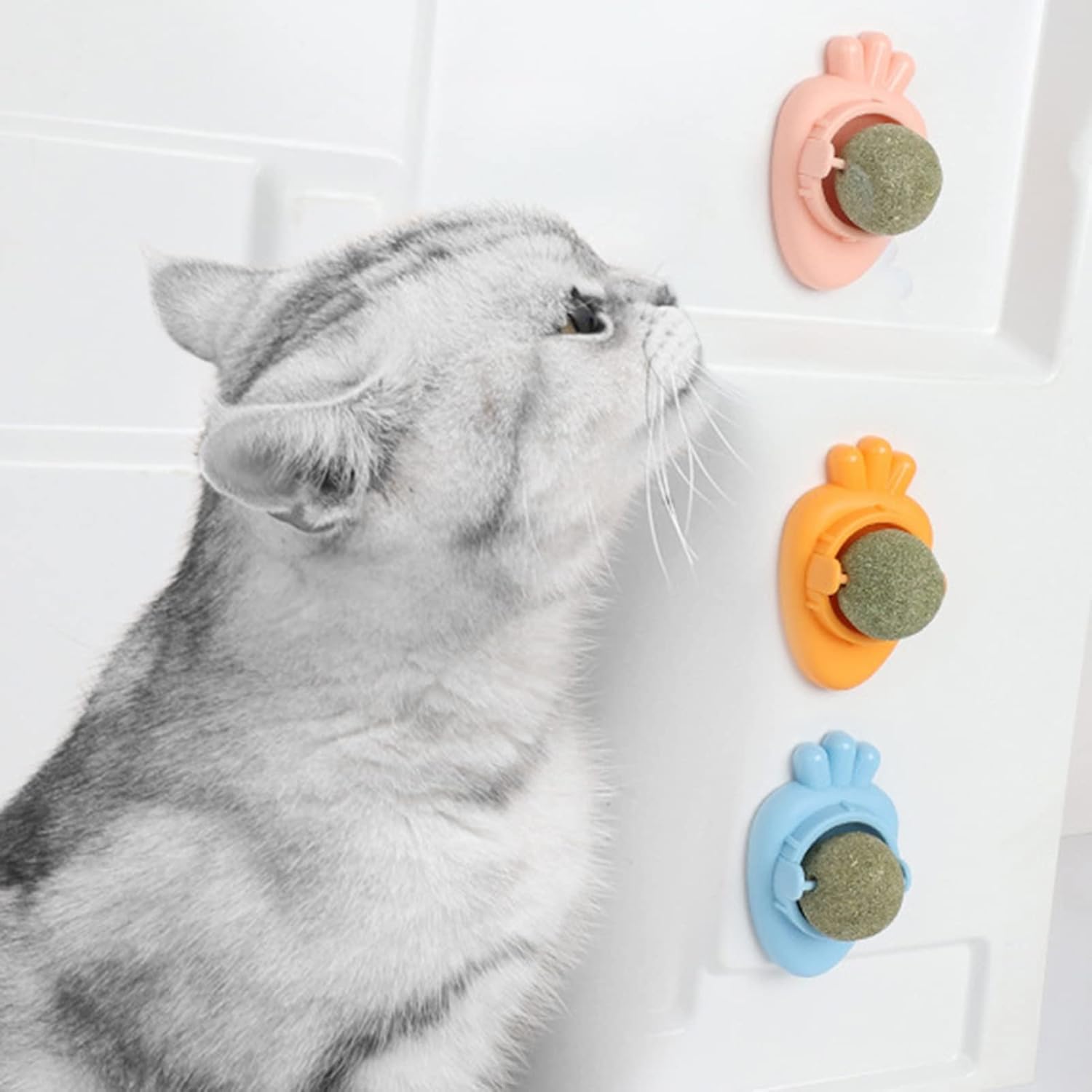 HKM-6255421 Carrot Shape Catnip Balls for Teeth Cleaning - Self-Adhesive Catnip Toys for Indoor Cats