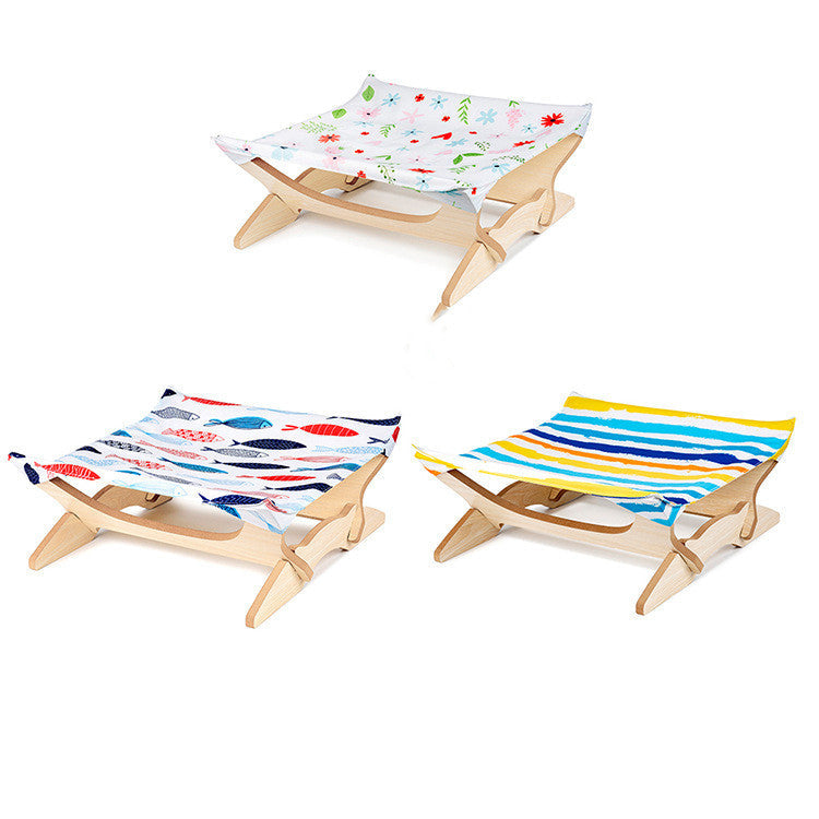 HKM-6255549 Wooden Cat Hammock - Stylish Pet Bed for Comfort and Relaxation