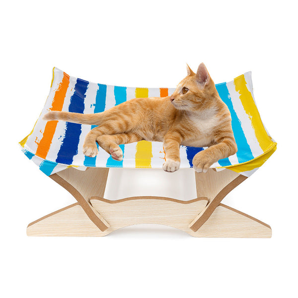 HKM-6255549 Wooden Cat Hammock - Stylish Pet Bed for Comfort and Relaxation