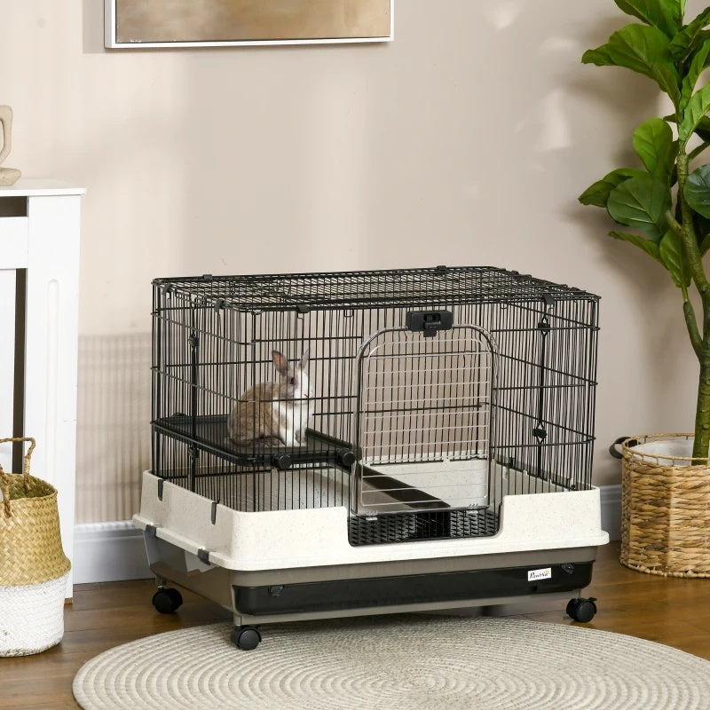 HKM-6257597 6-Tier Rolling Small Animal Cage with Spacious Living Area for Rabbits and Other Small Pets