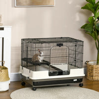HKM-6257597 6-Tier Rolling Small Animal Cage with Spacious Living Area for Rabbits and Other Small Pets