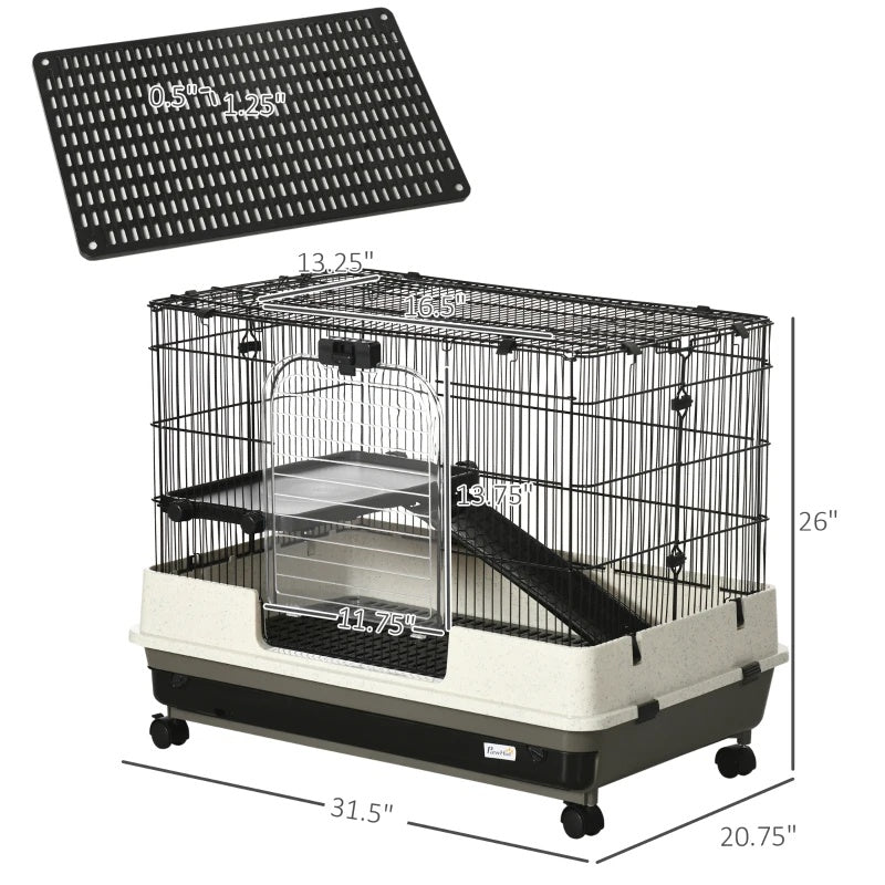 HKM-6257597 6-Tier Rolling Small Animal Cage with Spacious Living Area for Rabbits and Other Small Pets