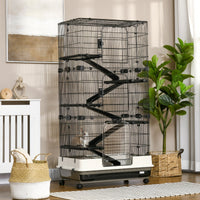 HKM-6257597 6-Tier Rolling Small Animal Cage with Spacious Living Area for Rabbits and Other Small Pets