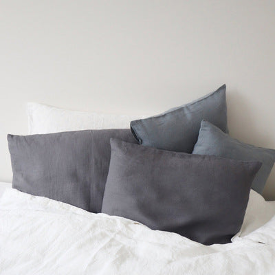 HKM-625811 Solid Color Cotton and Linen Retro Pillowcase - 48cm x 74cm, Available in Various Shades