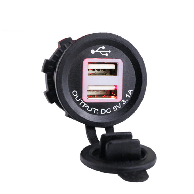 HKM-625875 Waterproof Dual USB Charging Light Pole for Cars and Motorcycles - Red, Blue, Green Options