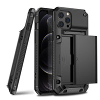 HKM-625939 Sleek Full-Cover TPU+PC Mobile Phone Case for Apple 12 Pro Max with Card Slot - Available in Multiple Colors