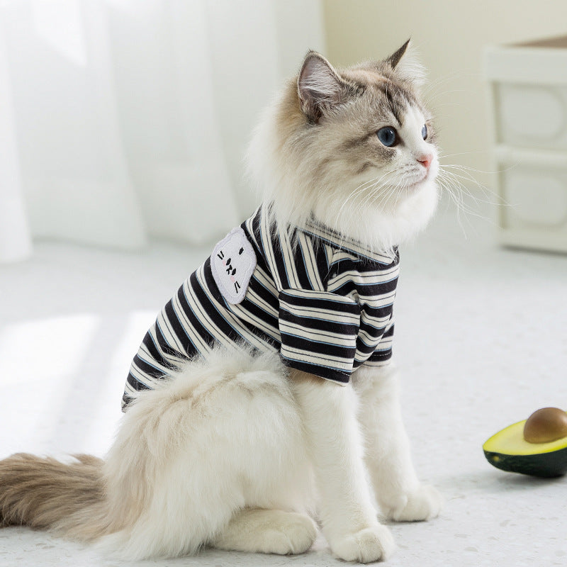 HKM-6259517 Lightweight Striped Cat & Small Dog Apparel for Air-Conditioned Rooms