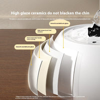 HKM-6259773 Ceramic Cartoon Kitty Pet Water Fountain - White & Black Options Available