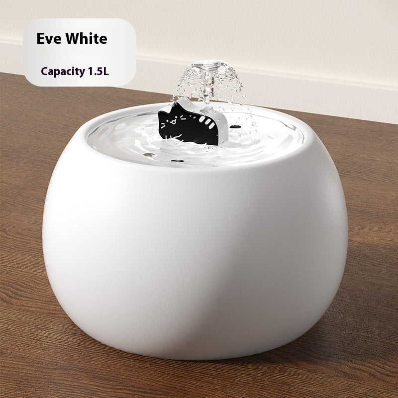 HKM-6259773 Ceramic Cartoon Kitty Pet Water Fountain - White & Black Options Available